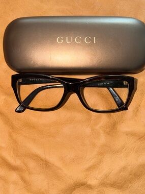 Vintage Gucci GG3205 0O2 Brown Havana Eyeglasses Frames w/ Case & Box Italy